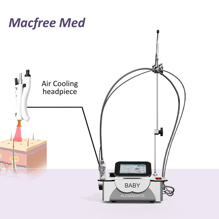 알렉산드라이트 미니 휴대용 뷰티 장비 스마트 터치 전원 공급 장치 부품 바이슨 라이트 앤 이지 755nm 미니 기계 알렉산드라이트 755nm 레이저 제모